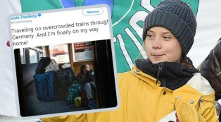 Как Грета Тунберг путешествовала на поезде сидя в тамбуре...