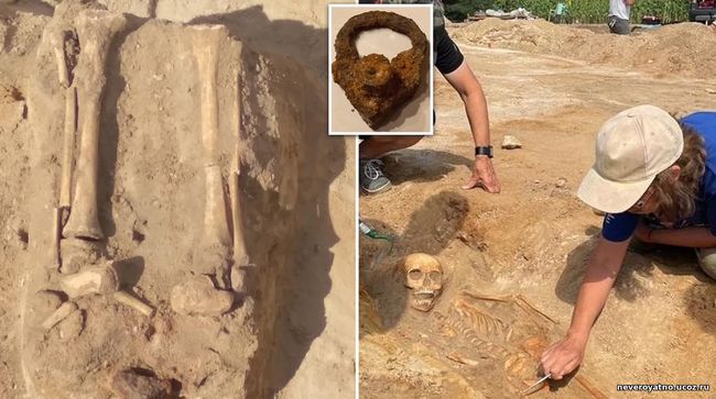 Скелет ребёнка, прикованный к могиле замком, откопали в Польше